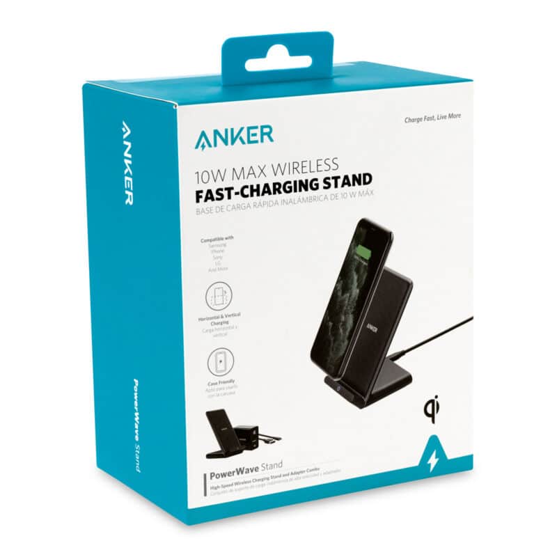 Custom Anker® PowerWave 10W Stand with Charger - Black - 3