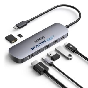 Custom Anker USB-C Hub (7-in-1) - Pewter Silver